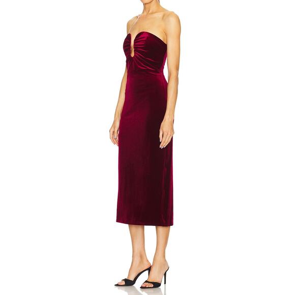 ASTR The Label Arista Sweetheart Velvet Midi Dress - L - Picture 6 of 6